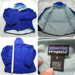 Patagonia Jacket Men Small Blue Hood Ripstop Water Resistant Glade Runner VTG 90